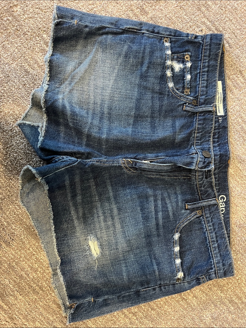 GAP Dark Blue Distressed Denim Shorts
